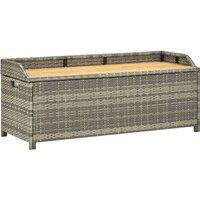 Berkfield Home Garden Storage Bench 120 cm Poly Rattan Grey