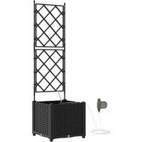 Berkfield Home Garden Planters with Water Irrigation System Black