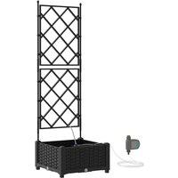 Berkfield Home Garden Planters with Water Irrigation System Black