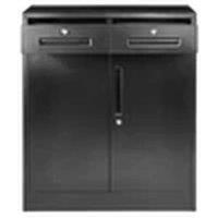 Havendro Metal Storage Cabinet - 2 Door, 2 Drawer, 1 Shelf, 80x40x92cm, Black | Size: 80 x 40 x 92 cm