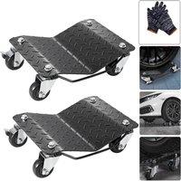 Hinsinc 2PCS Black Car Wheel Dolly with Ball Bearings