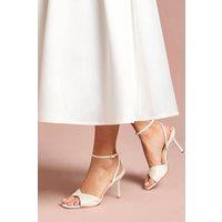 Coast Women's Bridal Bree Satin Cross Over High Stiletto Heel Sandals in White | Size: 4