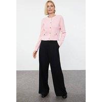 WOVCOR Women's Knit Cardigan With Pocket Detail in Pink | Size: Large