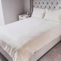 Voltico Natural Jacquard Duvet Cover Set - Cream, Linen & Navy | Single - King in Cream | Size: King