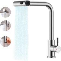 Appaso Stainless Steel Kitchen Faucet with Pull Out Sprayer 3 Modes in Silver