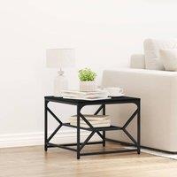 Berkfield Home Black Oak Coffee Table with Shelf, 51x50x40 cm, Made from Wood | Size: 51 x 50 x 40 cm
