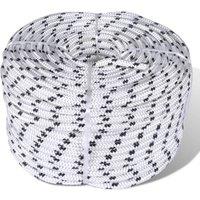 Berkfield Home Braided Rope Coil Boat Line Polyester 6 mm x 50 m in White