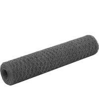 Berkfield Home Chicken Wire Fence Steel with PVC Coating 25x0.75 m Grey