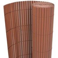 Berkfield Home Double-Sided Garden Fence PVC 90x300 cm Brown