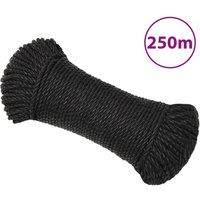 Berkfield Home Work Rope Black 3 mm 250 m Polypropylene