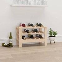Berkfield Home Wine Rack 61.5x30x42 cm Solid Wood Pine in Natural