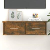 Berkfield Home Wall Cabinet Smoked Oak 60x26x18.5 cm Engineered Wood in Brown