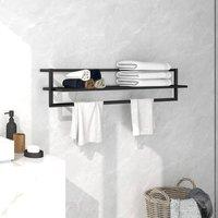 Berkfield Home Towel Rack Black 95x25x22 cm Iron | Size: 95 x 25 x 22 cm