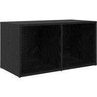 Berkfield Home TV Cabinet with Storage Black oak Engineered Wood