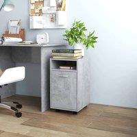 Berkfield Home Side Cabinet with Wheels Concrete Grey 33x38x60 cm Engineered Wood | Size: 33 x 38 x 60 cm