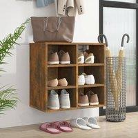 Berkfield Home Shoe Cabinet Smoked Oak 52.5x30x50 cm in Brown