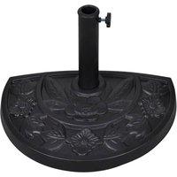 Berkfield Home Resin Half Round Parasol Base in Black