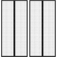 Berkfield Home Insect Door Curtains 2 pcs with Magnet Blocks Black 210x90 cm