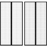 Berkfield Home Insect Door Curtain 210 x 100 cm 2 pcs Magnet Black