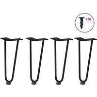 Berkfield Home Hairpin Table Legs 4 pcs Black 30 cm Solid Steel