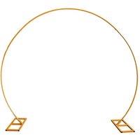 Neel Blue Round Arch Stand Party Background Decoration Metal Arch Backdrop Stand Garden Arbors - 2.6m x 2.2m in Gold