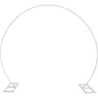 Neel Blue Round Arch Stand Party Background Decoration Metal Arch Backdrop Stand Garden Arbors - 2.6m x 2.2m in White