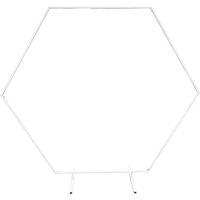 Neel Blue Hexagon Arch Stand Party Background Decoration Metal Arch Backdrop Stand Garden Arbors - 7.8ft in White
