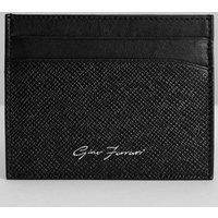 Gino Ferrari Men's Slim 3 CC Cardholder Italian Saffiano Leather RFID Protection, Black