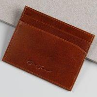 Gino Ferrari Men's Handcrafted Italian Leather RFID Protected Slim 3 CC Cardholder Cognac in Tan