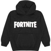 Fortnite Men's Logo Print Pull Over Hoodie in Black | Size: 14-15 Years