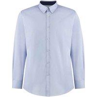 Kustom Kit Men's Premium Contrast Oxford Formal Shirt in Light Blue | Size: 2XL