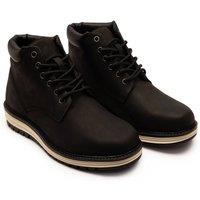 Thomas Crick Men's Wells Leather Ankle Lace Up Boots in Black | Size: 12