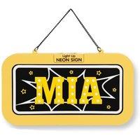 History & Heraldry Women's Light Up Neon Name Sign - Mia in Yellow