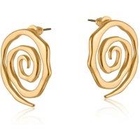 BIG METAL LONDON Women's ELODIE SWIRL STAINLESS STEEL EARRINGS in Gold | Size: 2 cm