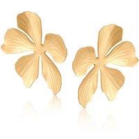 BIG METAL LONDON Women's GIULIA FLORAL MATTE EARRINGS in Gold | Size: 5 cm