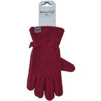 Weird Fish Women's Fordell Microfleece Glove in Maroon | Size: Large/XL