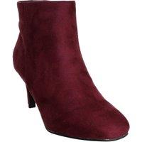 Down To Earth Women's Suede Kitten Heel Ankle Boots in Aubergine | Size: 8