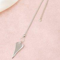 My Posh Shop Women's Long Shining Heart Pendant Necklace in Silver