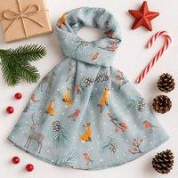 My Posh Shop Women's Snowy Woodland Print Scarf in Grey