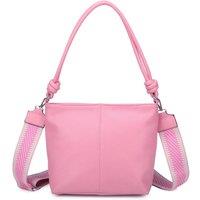 Fontanella Fashion Women's Velora PU Leather Shoulder Hobo Bag with Braided & Canvas Strap in Dark Pink