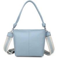 Fontanella Fashion Women's Velora PU Leather Shoulder Hobo Bag with Braided & Canvas Strap in Light Blue