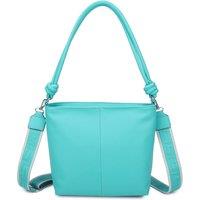 Fontanella Fashion Women's Velora PU Leather Shoulder Hobo Bag with Braided & Canvas Strap in Turquoise