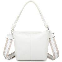 Fontanella Fashion Women's Velora PU Leather Shoulder Hobo Bag with Braided & Canvas Strap in White