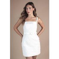 Coast Women's Strappy Embellished Belted Mini Dress in Ivory | Size: 12
