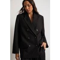 Warehouse Women's Premium Double Breasted Blazer in Black | Size: 12
