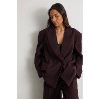 Warehouse Women's The Premium Oversized Tailored Blazer in Berry | Size: 12