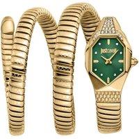 Just Cavalli Women's Snake Watch, Dark Green Dial, Gold Color Stainless Steel Bracelet
