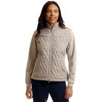 Island Green Women's Padded Quilted Golf Jacket in Stone | Size: XL