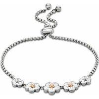 Clogau Women's Nature's Wonder Sterling Silver Forget-Me-Not Adjustable Bracelet in Metallics