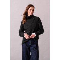 Celtic & Co Women's Geelong Wool Slouch Turtleneck Sweater in Dark Grey | Size: Medium